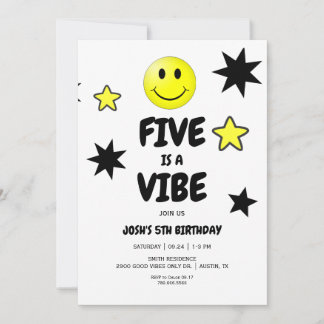 Five ist eine Vibe 5. Geburtstagsparty Einladung