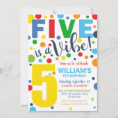 Five ist eine Vibe Birthday Einladung 5. Geburtsta (Vorderseite)