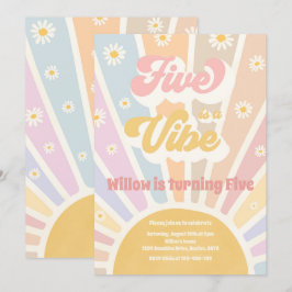 Five ist eine Vibe Boho Sunshine 5. Geburtstagspar Einladung
