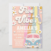 Five ist eine Vibe Groovy 5. Geburtstag Einladung