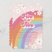 Five ist eine Vibe Rainbow 5. Geburtstag Einladung (Vorne/Hinten)