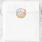Five ist eine Vibe Retro Sunshine Rainbow Daisy Runder Aufkleber (Tasche)