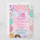 Five ist Sweet Girl 5. Geburtstag Einladung Donuts (Vorderseite)
