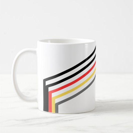 Five lines in’n’out (black, red, yellow, gray) kaffeetasse (Links)
