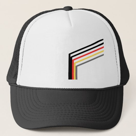 Five lines in’n’out (black, red, yellow, gray) truckerkappe (Vorderseite)
