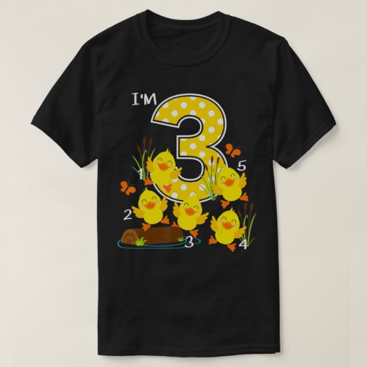 Five Little Ducks Kids Kinderzimmer Song 3. Geburt T-Shirt (Design vorne)