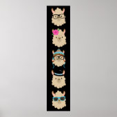 Five Llamas Funny Poster (Vorne)