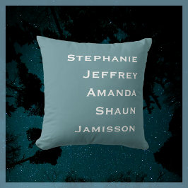 Five Names Powder Blue and White Square Kissen