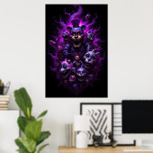 Five Nights at Freddys Animatronics with Purple Poster (Heimbüro)