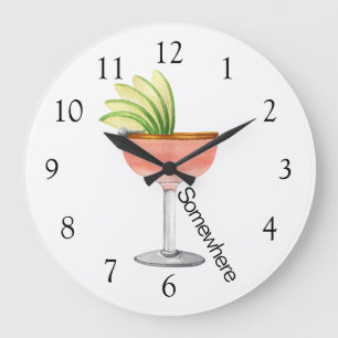 Five O'Clock Somewhere Margarita Große Wanduhr