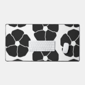 Five-Petal Black Flower Desk Mat Schreibtischunterlage (Tastatur & Maus)