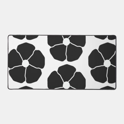 Five-Petal Black Flower Desk Mat Schreibtischunterlage (Vorderseite)