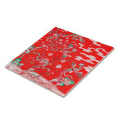 Five Phoenixes in Garden Chinese Red Floral  Fliese (Seite)