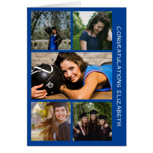 Five Photo Graduation Collage Congrats Card