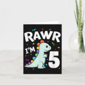 Five Rawr Im 5 Jahre alt T-rex Dinosaur 5. Geburts Karte (Vorderseite)