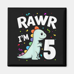 Five Rawr Im 5 Jahre alt T-rex Dinosaur 5. Geburts Magnet