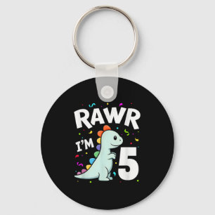 Five Rawr Im 5 Jahre alt T-rex Dinosaur 5. Geburts Schlüsselanhänger