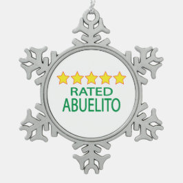 Five Star Abuelito Schneeflocken Zinn-Ornament