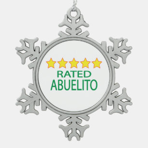 Five Star Abuelito Schneeflocken Zinn-Ornament
