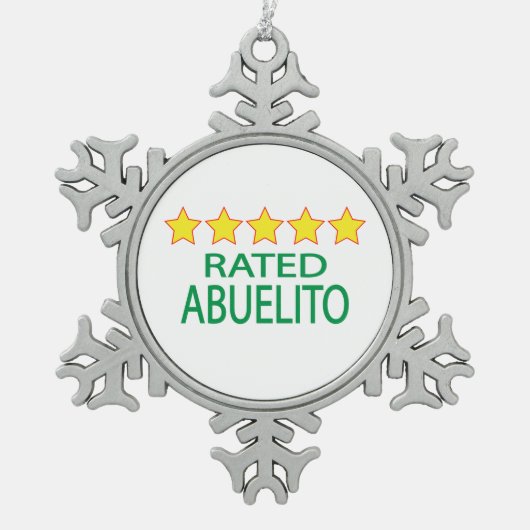 Five Star Abuelito Schneeflocken Zinn-Ornament (Vorderseite)
