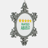 Five Star Abuelo Schneeflocken Zinn-Ornament (Links)