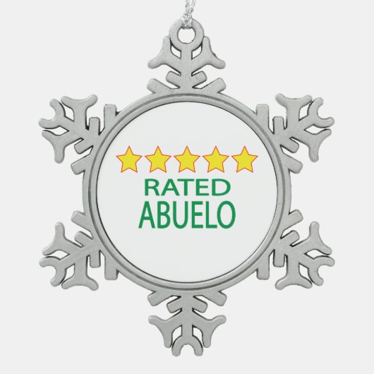 Five Star Abuelo Schneeflocken Zinn-Ornament (Vorderseite)