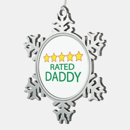 Five Star Daddy Schneeflocken Zinn-Ornament (Rechts)