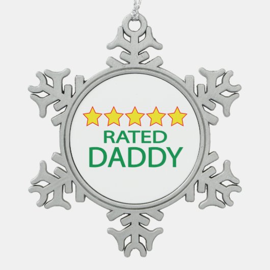 Five Star Daddy Schneeflocken Zinn-Ornament (Vorderseite)