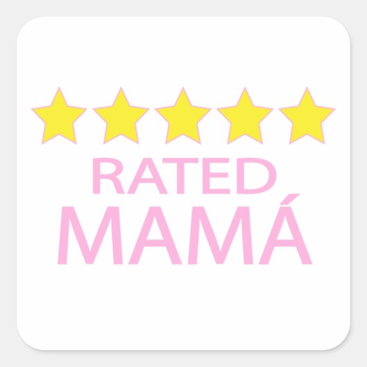 Five Star Mamá Quadratischer Aufkleber (Vorderseite)