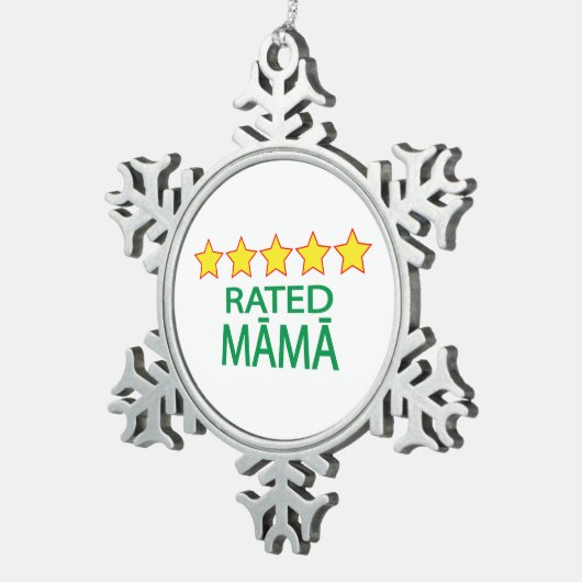 Five Star Māmā Schneeflocken Zinn-Ornament (Rechts)