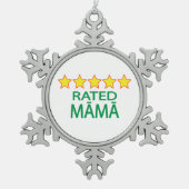 Five Star Māmā Schneeflocken Zinn-Ornament (Vorderseite)