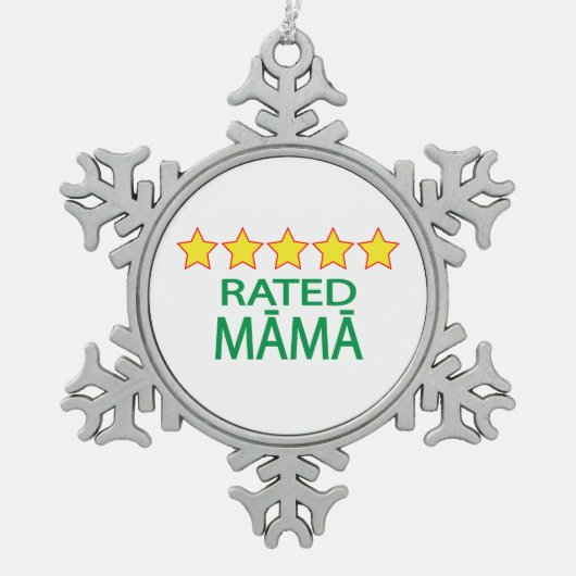 Five Star Māmā Schneeflocken Zinn-Ornament (Vorderseite)