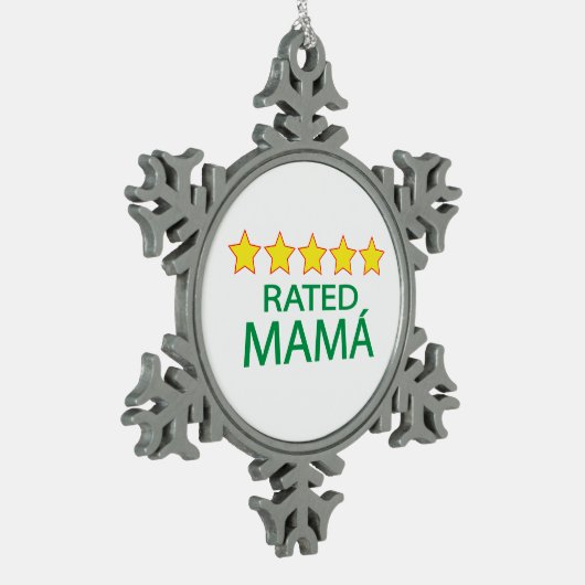 Five Star Mamá Schneeflocken Zinn-Ornament (Links)