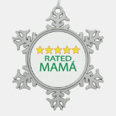 Five Star Mamá Schneeflocken Zinn-Ornament (Vorderseite)