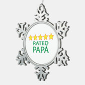 Five Star Papá Schneeflocken Zinn-Ornament (Rechts)