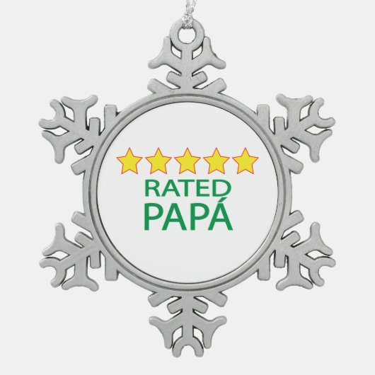 Five Star Papá Schneeflocken Zinn-Ornament (Vorderseite)