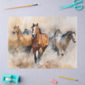 "Five Wild Mustangs" Dusty Western Wassercolor Seidenpapier (Basteln)