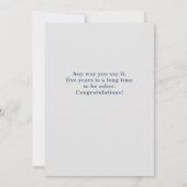 Five Years Sober Karte (Rückseite)