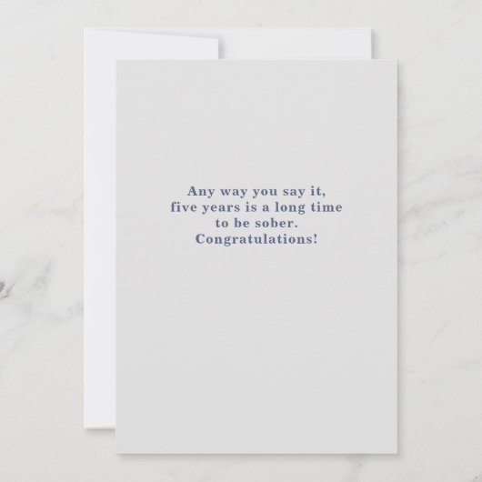 Five Years Sober Karte (Rückseite)