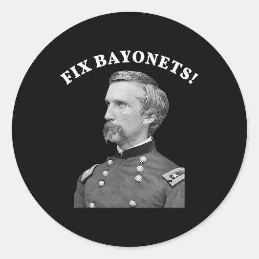 Fix Bayonets Zivil War Zitat Joshua Chamberlain Runder Aufkleber (Vorderseite)