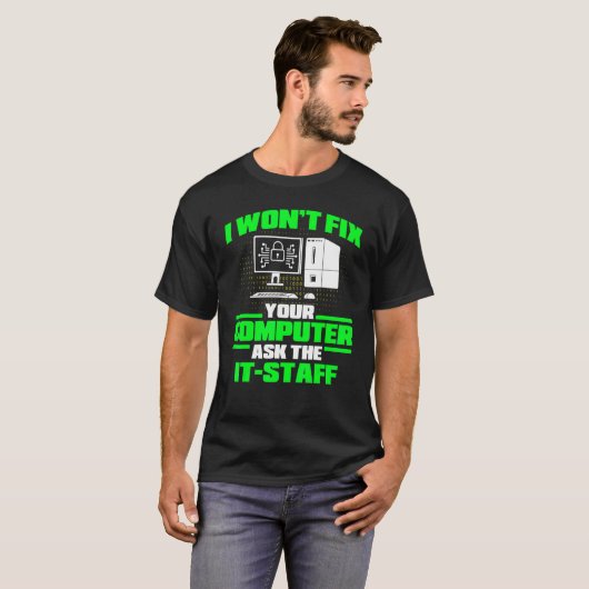 Fix Computer Ask It Staff Cyber Warrior & Security T-Shirt (Vorne ganz)