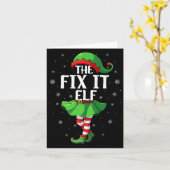 Fix It Elf Christmas Girls Women Elf Squad Xmas Fa Karte (Gelbe Blume)