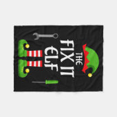 Fix It Elf Family Matching Group Christmas  Fleecedecke (Vorderseite (Horizontal))