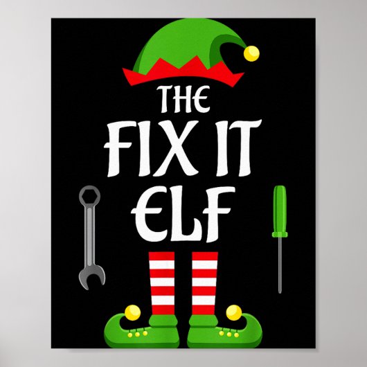 Fix It Elf Family Matching Group Christmas  Poster (Vorne)