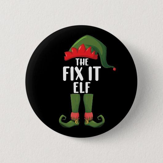 Fix It Elf Family Matching Group Weihnachten Button (Vorderseite)
