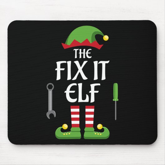 Fix It Elf Family Matching Group Weihnachten Mousepad (Vorne)