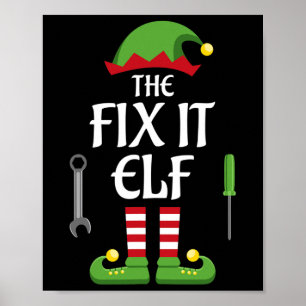 Fix It Elf Family Matching Group Weihnachten Poster