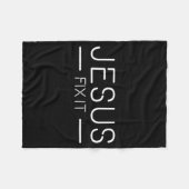 Fix It Jesus Funny Christian Fashion Fleecedecke (Vorderseite (Horizontal))