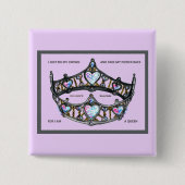 Fix my crown take power back am pink silver button (Vorderseite)