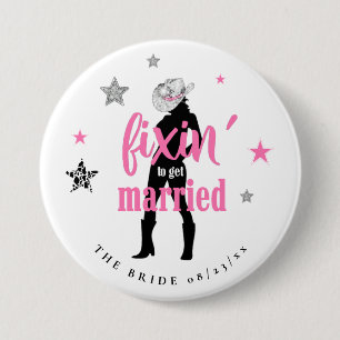 Fixin' The Bride Disco Bachelorette ID925 Button